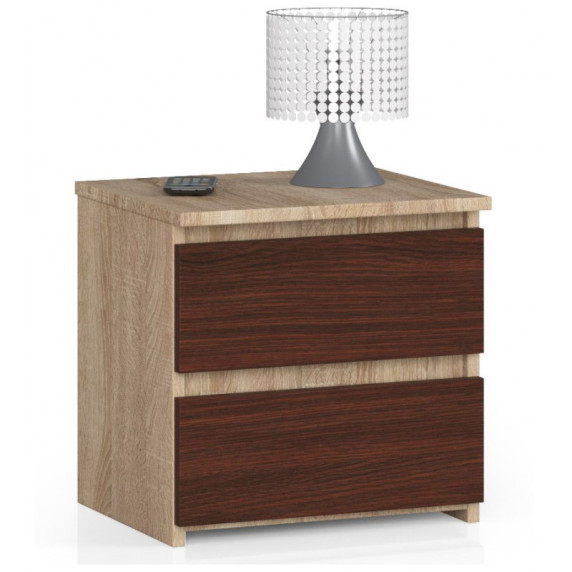 Nočný stolík s 2 zásuvkami 40 x 40 x 35 cm AKORD CL2 - dub sonoma/wenge