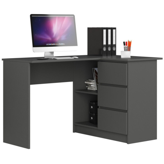 Sarok íróasztal jobbos 124,5 x 77 x 85 cm AKORD CLP B16 - szürke