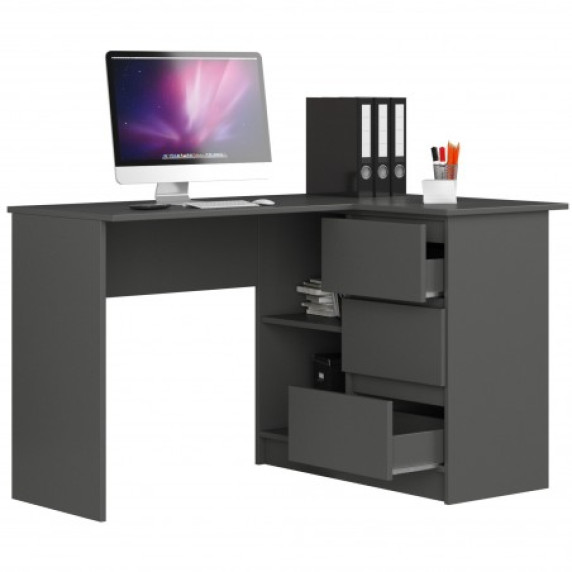 Sarok íróasztal jobbos 124,5 x 77 x 85 cm AKORD CLP B16 - szürke