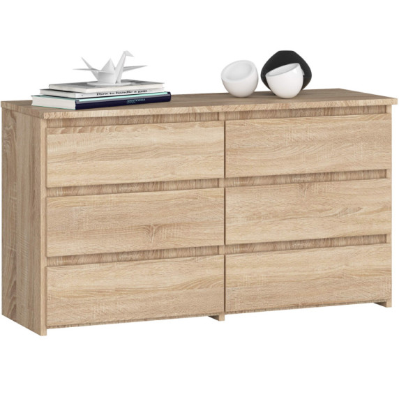 Komoda so 6 zásuvkami 100 x 57 x 35 cm AKORD CL100 - dub sonoma