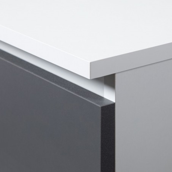 Sarok íróasztal balos 124,5 x 77 x 85 cm AKORD CLP B16 - fehér/szürke