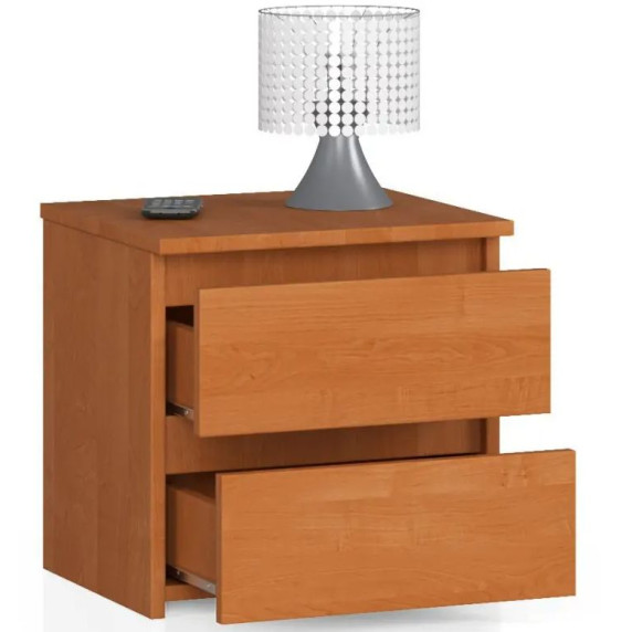 Nočný stolík s 2 zásuvkami 40 x 40 x 35 cm AKORD CLP CL2 2SZ - jelša