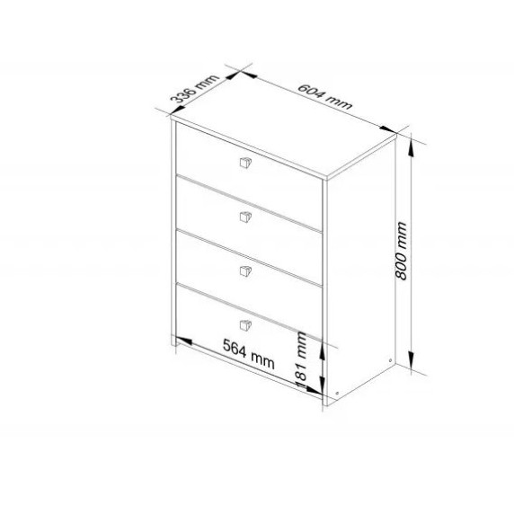 Dulap pantofi cu 4 compartimente - 60 x 80 x 33 cm - arin