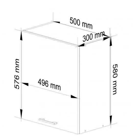 Dulap bucătărie, partea superioară - OLIWIA W50 - alb