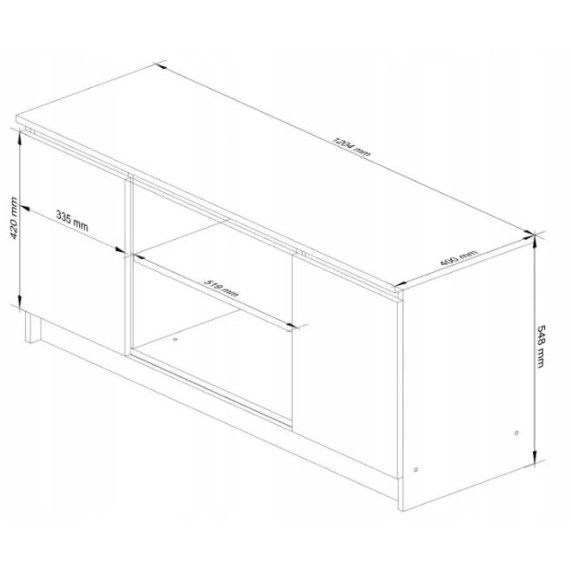 TV állvány 120 cm - fehér