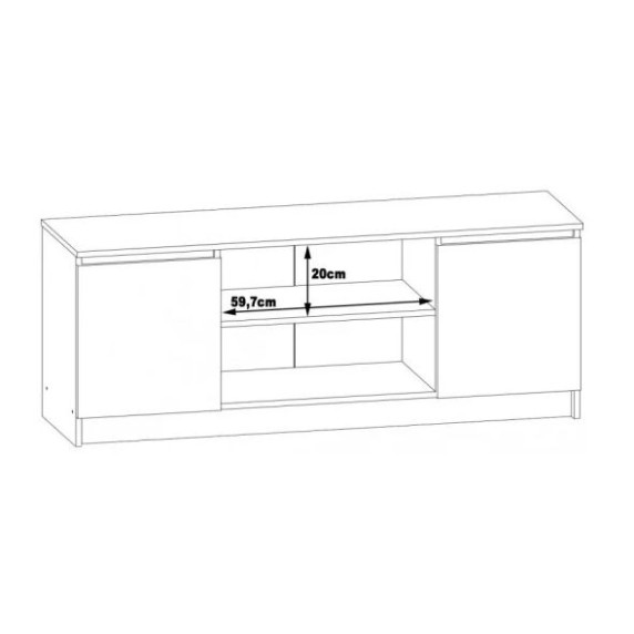 TV állvány 140 cm - sonoma tölgy