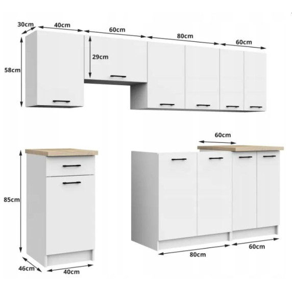 Set mobilă de bucătărie - OLIWIA - 240 cm