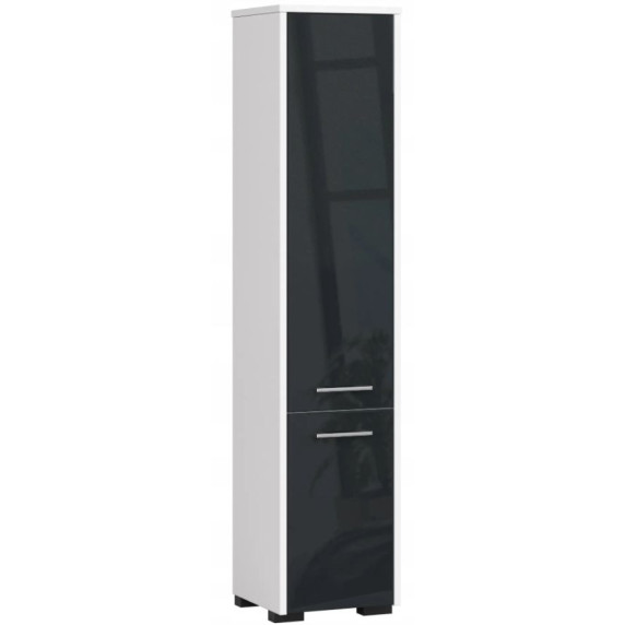 Dulap baie 140 cm - alb/grafit lucios