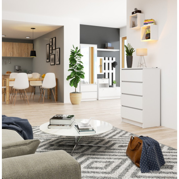 Komoda so 4 zásuvkami 60 x 99 x 40 cm Inlea4Home K60 4SZ CLP - biela