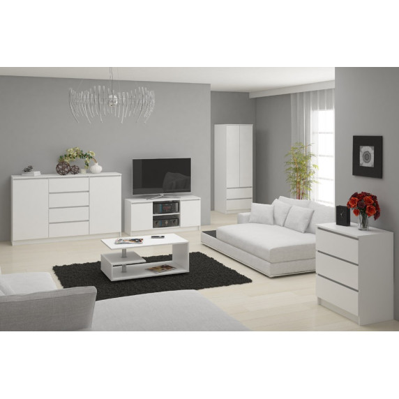 Komód 3 fiókos 60x57x35 cm Inlea4Home CL3 3SZ CLP - fehér