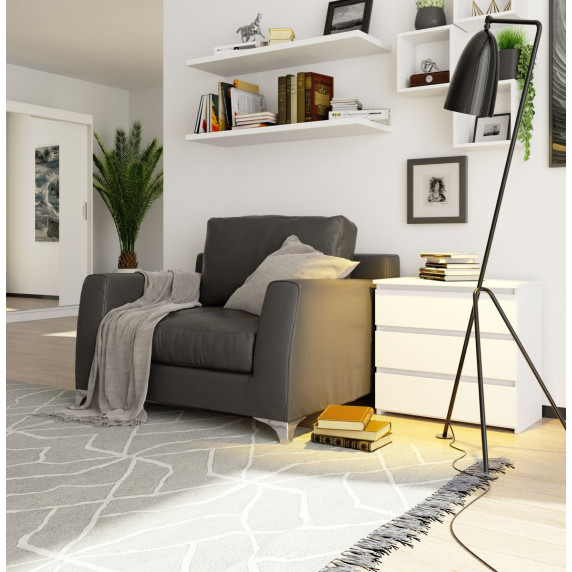 Komód 3 fiókos 60x57x35 cm Inlea4Home CL3 3SZ CLP - fehér