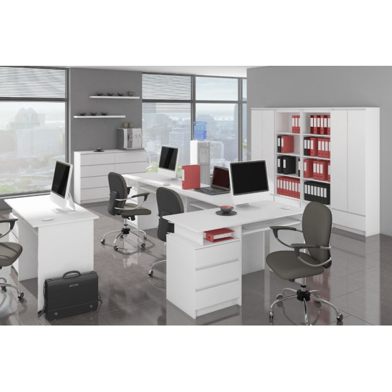 Komód 8 fiókos 120x99x40 cm Inlea4Home K120 8SZ CLP - fehér