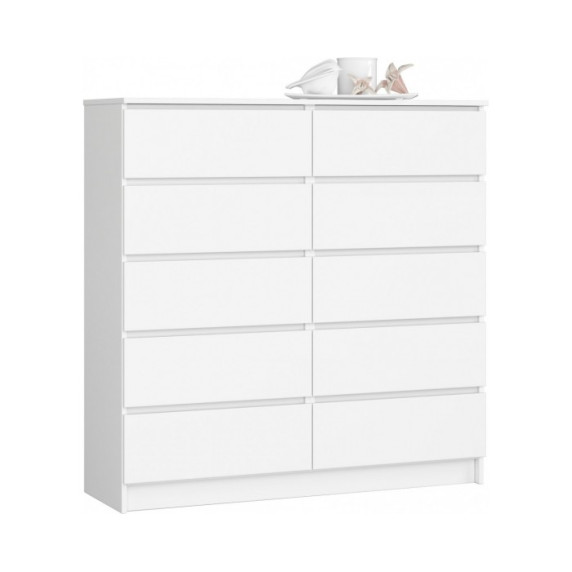 Comodă cu 10 sertare - 120x121x40 cm - Inlea4Home K120 10SZ CLP - alb