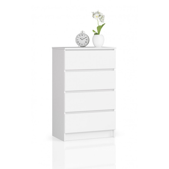 Komoda so 4 zásuvkami 60 x 99 x 40 cm Inlea4Home K60 4SZ CLP - biela