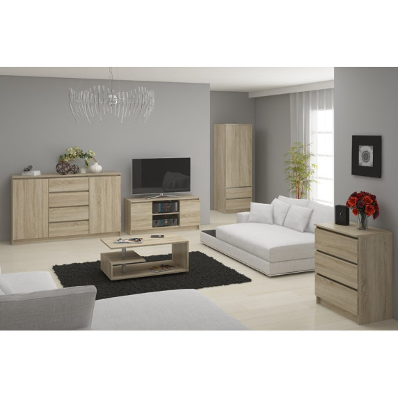 Comodă - 138x99x40 cm - Inlea4Home K138 2D 4SZ CLP - stejar Sonoma