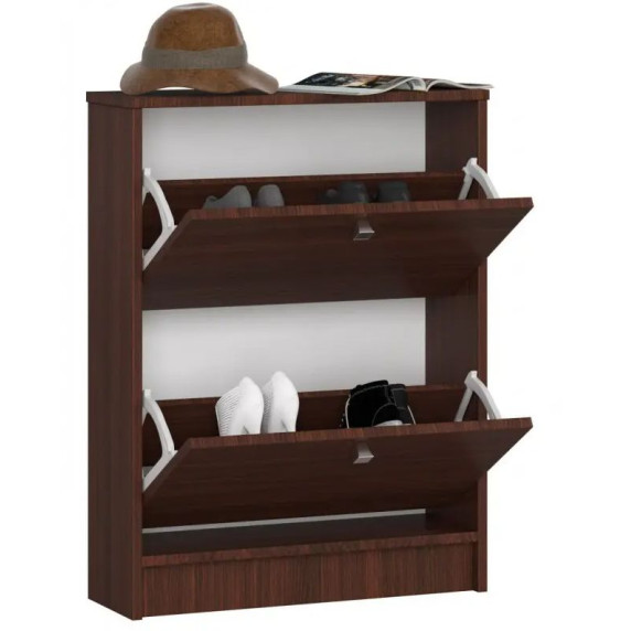 Dulap pantofi cu 2 compartimente - 60 x 80 x 20 cm - Wenge