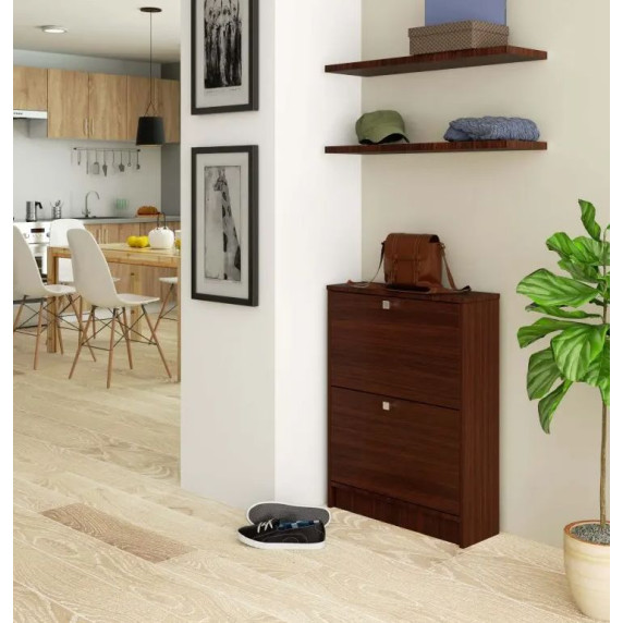Dulap pantofi cu 2 compartimente - 60 x 80 x 20 cm - Wenge