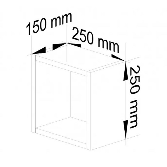 Fali polc 25 x 25cm kocka alakú - fehér