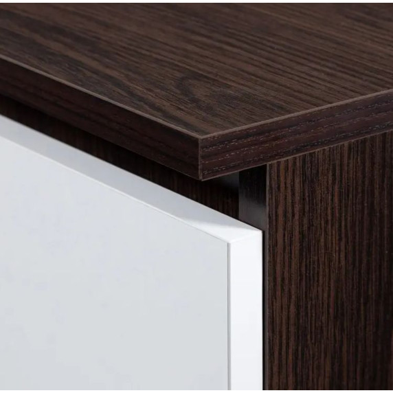 Dulap cu 2 uși și 2 sertare - 90 cm - wenge/alb - AKORD