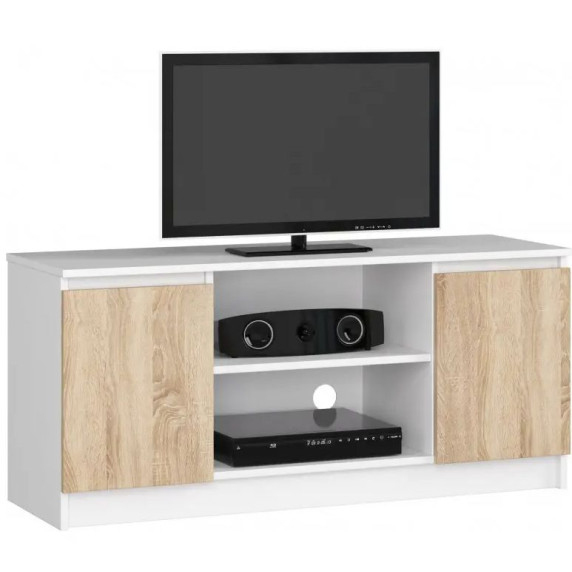 TV stolík 140 cm AKORD CLP - biely/dub sonoma