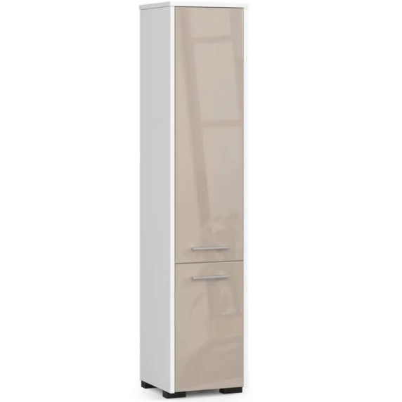 Dulap baie 140 cm - alb/capuccino lucios