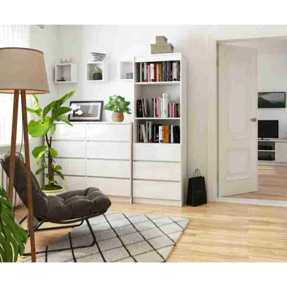 Dulap cu rafturi și 3 sertare AKORD R60 3SZ 2P CLP - Alb