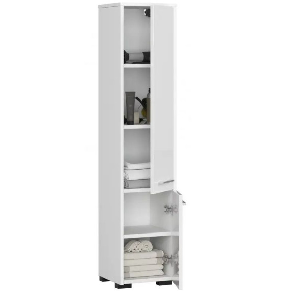 Dulap baie - 140 cm - alb lucios