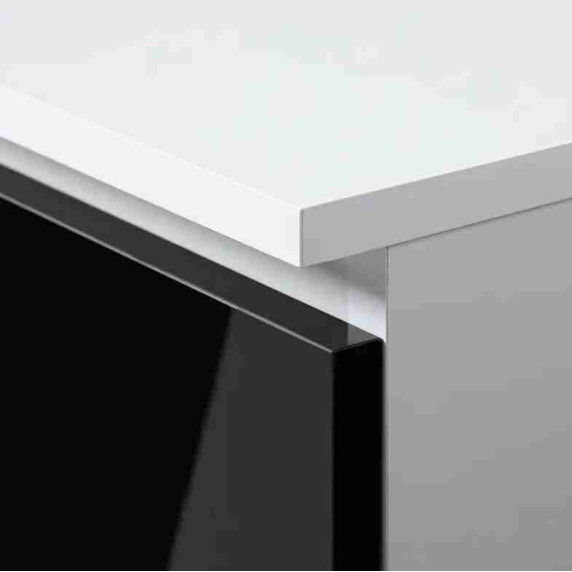 Dulap cu 1 sertar  AKORD R60 2D 1SZ CLP POLYSK - negru lucios