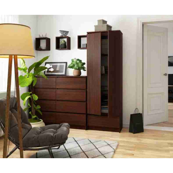 Kétajtós szekrény 1 fiókkal AKORD R60 2D 1SZ CLP - Wenge