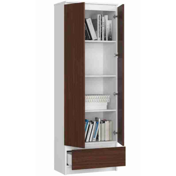 Dulap cu 1 sertar - AKORD R60 2D 1SZ CLP - alb/wenge