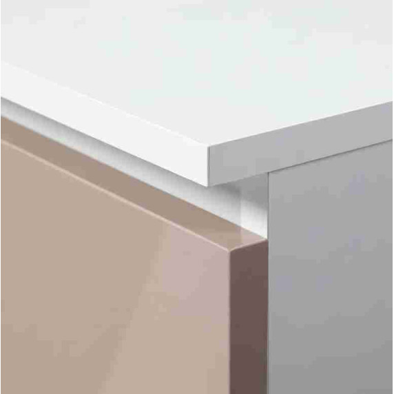 Regál so zásuvkou a 4 policami 60 x 180 x 35 cm AKORD R60 1SZ 4P CLP POLYSK  - biely/capuccino vysoký lesk