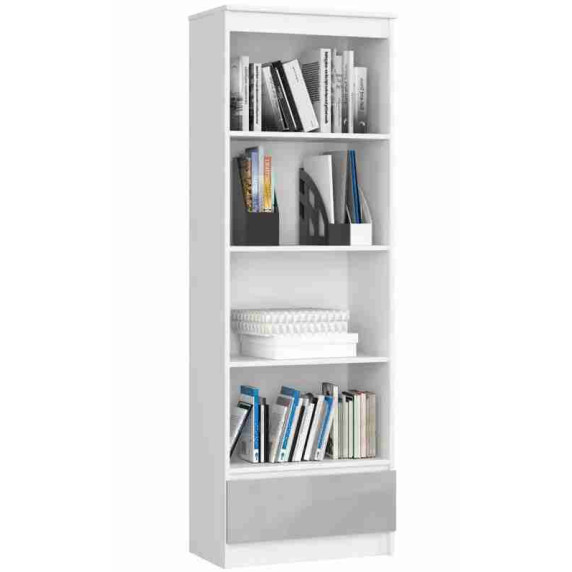 Dulap cu rafturi și 1 sertar - AKORD R60 1SZ 4P CLP POLYSK  - Metalic lucios