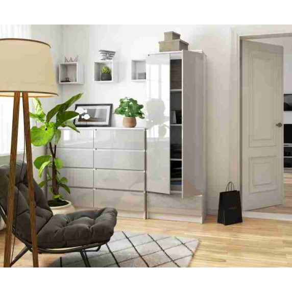 Dulap cu 1 sertar   AKORD R60 2D 1SZ CLP POLYSK - Metalic lucios