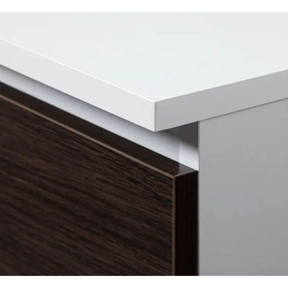 Dulap cu 2 uși și 2 sertare - 90 cm - alb/wenge - AKORD
