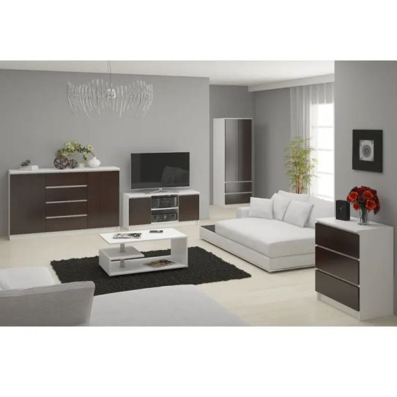 Dulap cu 2 sertare  STAR S60 - alb/ Wenge