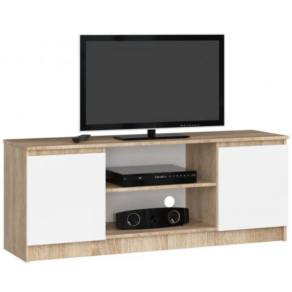 TV állvány 140 cm - sonoma tölgy/fehér