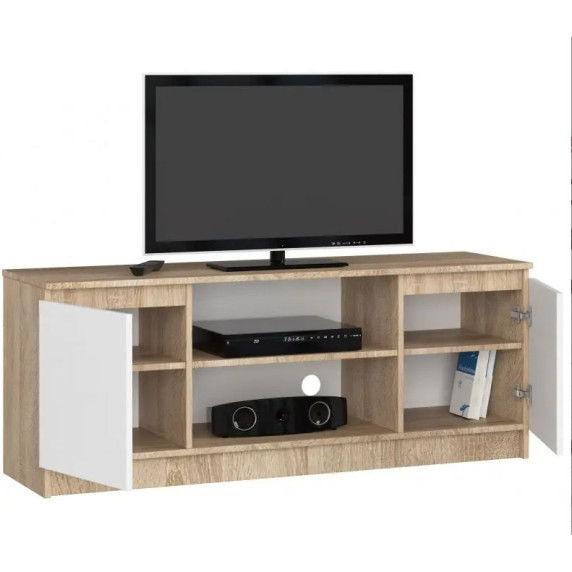 TV állvány 140 cm - sonoma tölgy/fehér