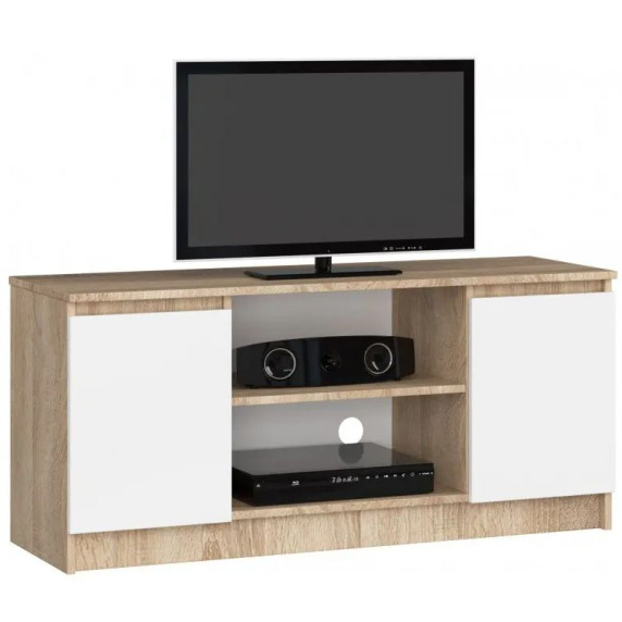 TV stolík 120 cm AKORD CLP - dub sonoma/biely