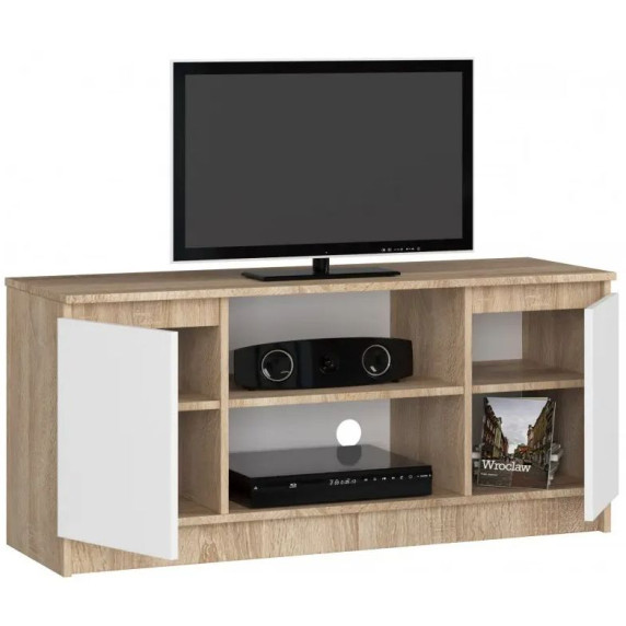 TV stolík 120 cm AKORD CLP - dub sonoma/biely