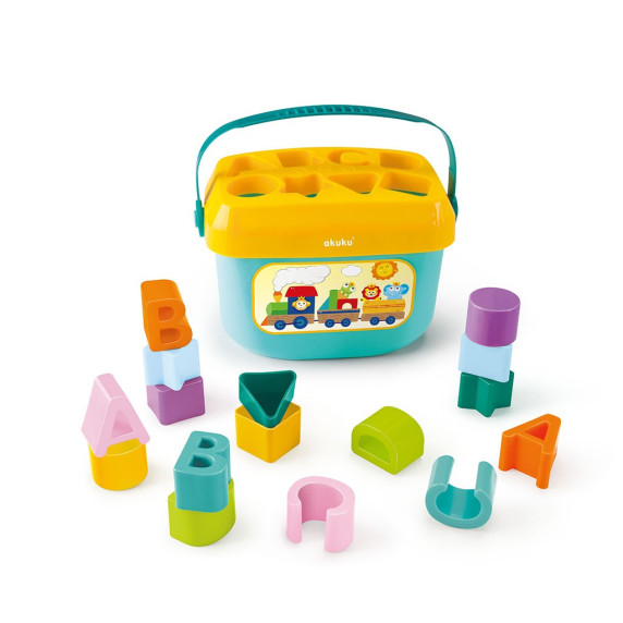 Vkladačka vedierko AKUKU Baby's First Blocks