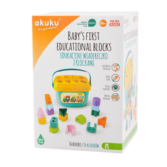 Vkladačka vedierko AKUKU Baby's First Blocks
