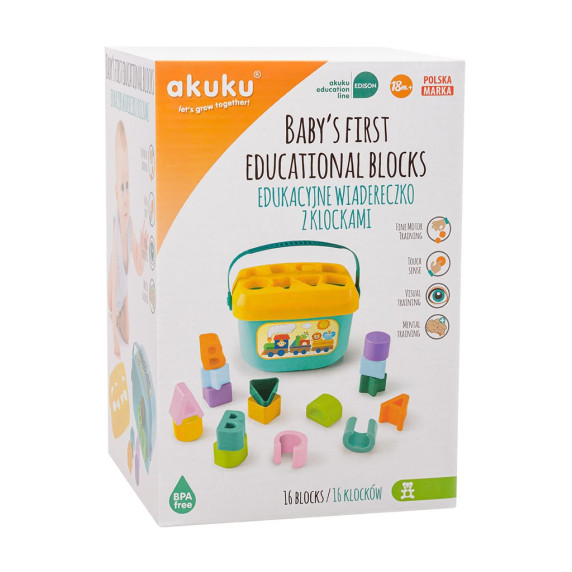 Vkladačka vedierko AKUKU Baby's First Blocks