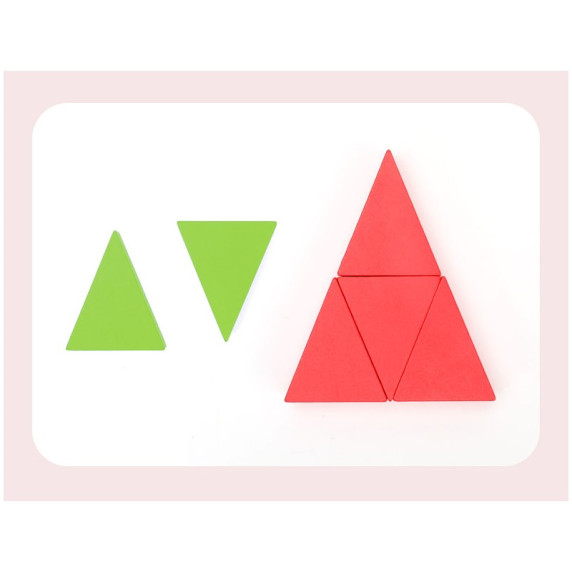 Puzzle logic Montessori cu triunghiuri din lemn - Inlea4Fun TRIANGLE