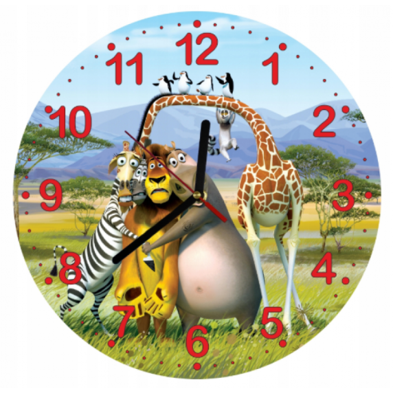 Analóg gyerek falióra Madagaszkár