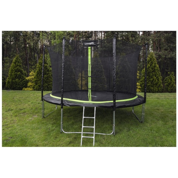 Trambulină 366 cm cu plasă de siguranță interioară - LEAN SPORT PRO 12 ft - negru/verde
