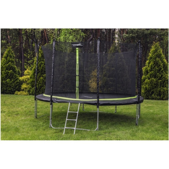 Trambulină 366 cm cu plasă de siguranță interioară - LEAN SPORT PRO 12 ft - negru/verde