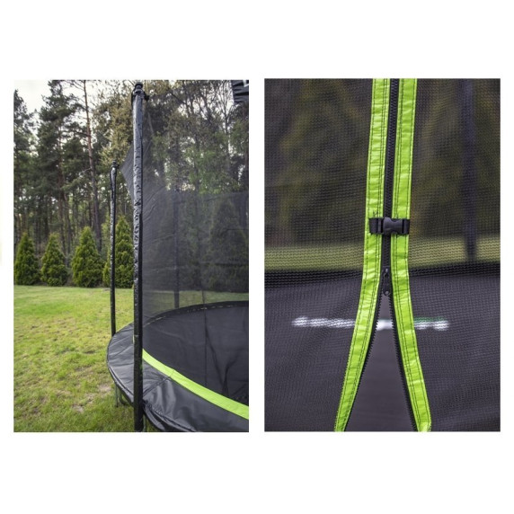 Trambulină 366 cm cu plasă de siguranță interioară - LEAN SPORT PRO 12 ft - negru/verde