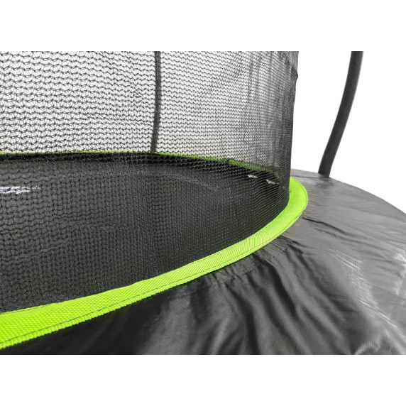 Trambulin belső védőhálóval 430 cm LEAN SPORT MAX 14 ft - Fekete/zöld