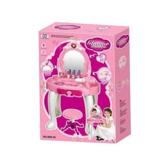 Gyermek fésülködő asztal, szépítkező asztal székkel BABY MIX Sandra