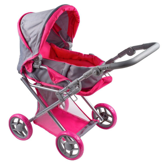 Cărucior de jucărie 2în 1 - Baby Mix Elsa - gri-roz
